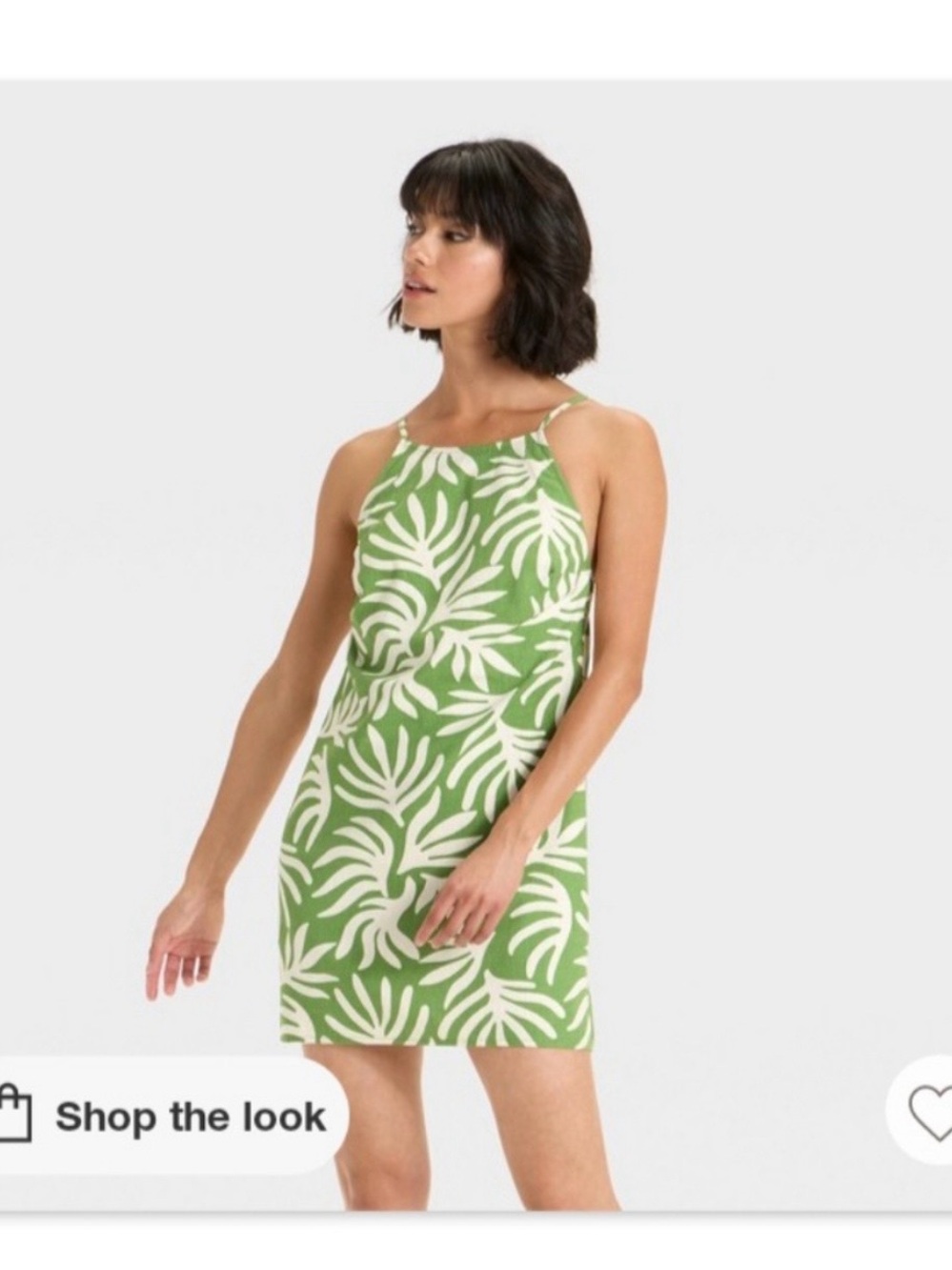 NWT 💚 a new day Green and White Backless Tropical Print Mini Dress 🌿